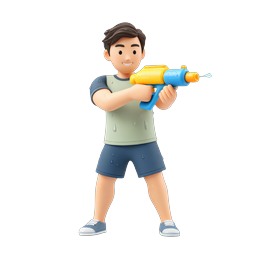 3D Water Gun Battle Character Icon - Summer Fun
