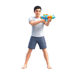 Water Gun Character 3D Icon - Summer Fun Illustration