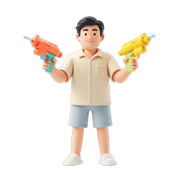 Water Gun Character 3D Icon | Fun Summer Toy Illustration