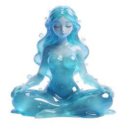 Water Meditation Figure - 3D Yoga Icon
