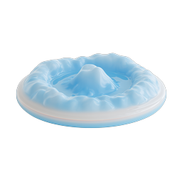 3D Water Puddle Icon - Glossy Clay Style Mini Pool
