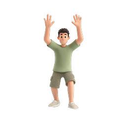 3D Water Splash Celebration Character Icon