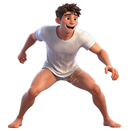 Energetic Water Splash Character 3D Icon