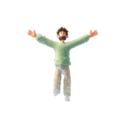 Water Splash Celebration Man - 3D Character Icon