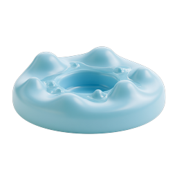Water Splash Ring Icon - 3D Clay Blue Liquid Design