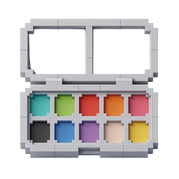 Watercolor Paint Palette Icon - 3D Isometric Art Supply