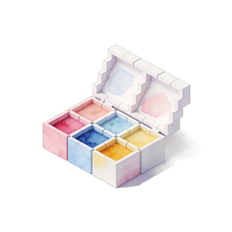 Watercolor Paint Palette Isometric Art Supplies Icon