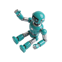 Friendly Waving Robot Icon - 3D AI Assistant