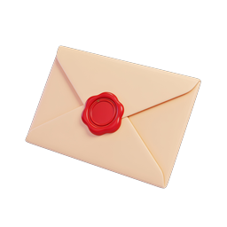 3D Wax Seal Envelope Icon - Elegant Mail Symbol