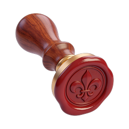 Wax Seal Stamp with Fleur-de-Lis Emblem Icon