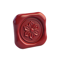 Icono de sello de lacre rojo - Renderizado 3D elegante