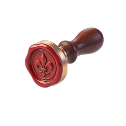 Icono de sello de lacre - Diseño de Fleur-de-Lis renderizado en 3D