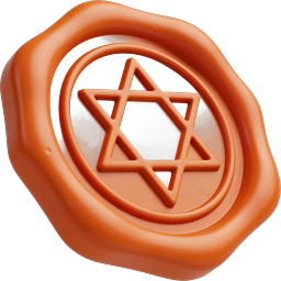 Wax Seal Star of David Icon - 3D Clay Render