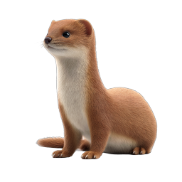 Realistic Weasel Animal Icon - Brown Wildlife Illustration