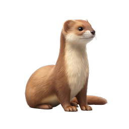 Realistic Weasel 3D Icon - Detailed Wildlife Illustration