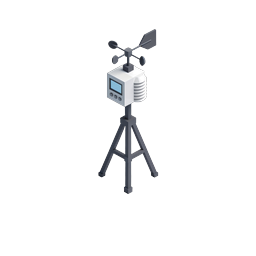 Isometric Weather Station Icon | 3D Meteorology Icon