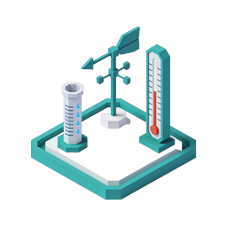 Isometric Weather Station Icon - Forecast & Measurement