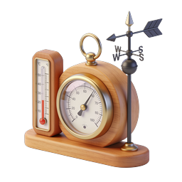 Vintage Weather Station Icon | 3D Realistic