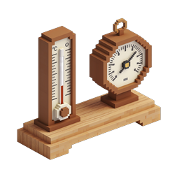 Isometric Weather Station Icon - Thermometer & Barometer