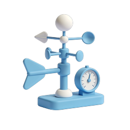3D Weather Station Icon - Wind Gauge & Vane