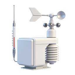 Professional Weather Station Instrument Icon - 3D Realistic