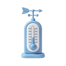 Weather Vane Thermometer 3D Clay Icon