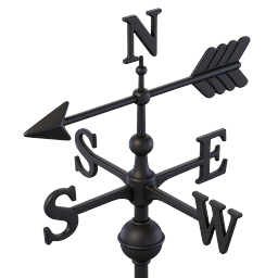 Weather Vane Compass Direction Icon | 3D Rendered