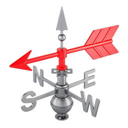 Realistic 3D Weather Vane Compass Icon