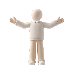 Friendly Welcome Character 3D Icon - Open Arms Avatar