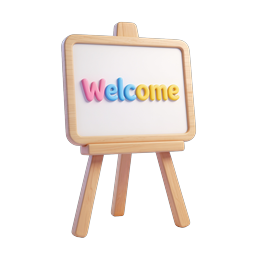 Welcome Easel Icon - Friendly Greeting Sign Design