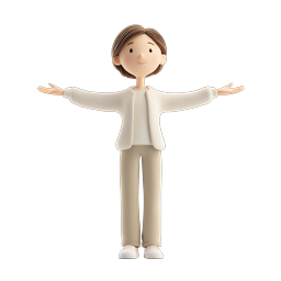 Welcoming Woman Character 3D Illustration Icon