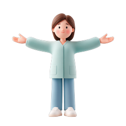 Welcoming Woman 3D Clay Character Icon with Open Arms