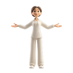 Welcoming Woman 3D Character Illustration with Open Arms