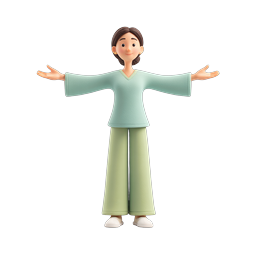 Welcoming Woman Character 3D Icon - Friendly Pose