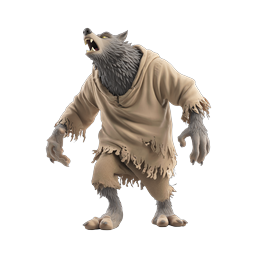 3D ワーウルフキャラクターアイコン | ファンタジーモンスターイラスト