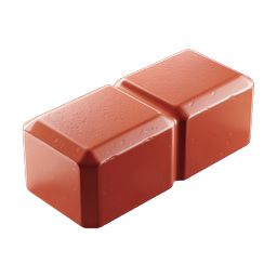 Wet Clay Blocks 3D Icon - Glossy Terracotta Design