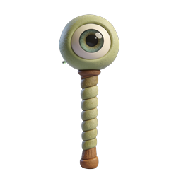 Whimsical Eye Rattle 3D Toy Icon - Sage Green Sculpture