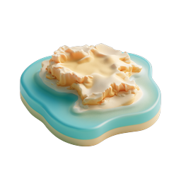 Ícone de Chantilly de Argila - Design de Comida 3D