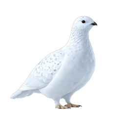 Realistic White Bird Icon - Pristine Plumage Design