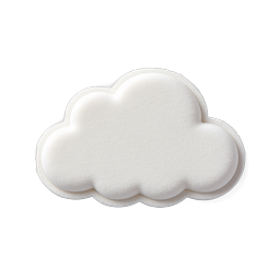 White Cloud Icon - 3D Clay Style Cloud Illustration