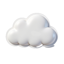 White 3D Cloud Icon | Modern Minimalist Design
