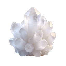 White Quartz Crystal Cluster Icon - Realistic Gemstone