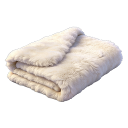 Luxurious White Faux Fur Blanket - Cozy Home Decor 3D Render