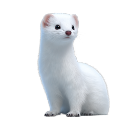 White Ferret Icon - Cute Realistic Pet Animal