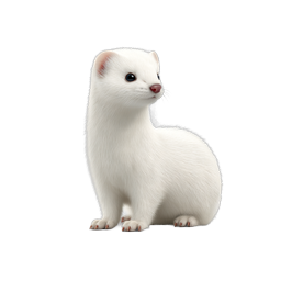 ไอคอนเฟอเร็ตสีขาวสุดน่ารัก - ภาพประกอบสัตว์แบบสมจริง