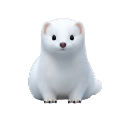 Adorable White Fluffy Kitten 3D Icon | Cute Pet Illustration