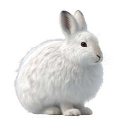 Realistic White Fluffy Rabbit Icon | Premium Animal Graphics