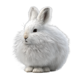 Weißer flauschiger Hase - Süßes realistisches Kaninchen-Icon