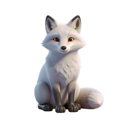 Adorable White Fox Icon for Nature Themes