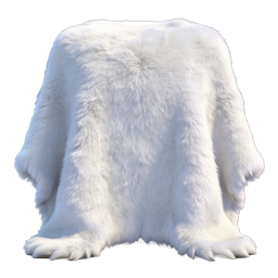 White Fluffy Fur Pillow Icon - Soft Plush Cushion
